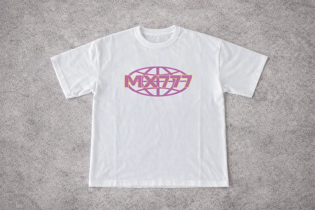 Weißes Oversized T-Shirt mit Front- & Backprint mx777clo