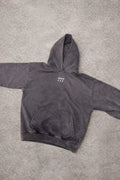 Grauer Cropped Hoodie mit 777 Stick mx777clo